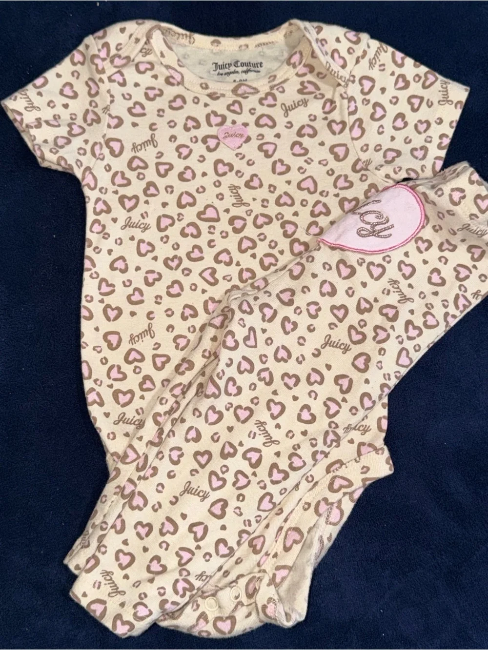 Juicy Couture Pink Heart Print | 6-9 months | 3 pieces